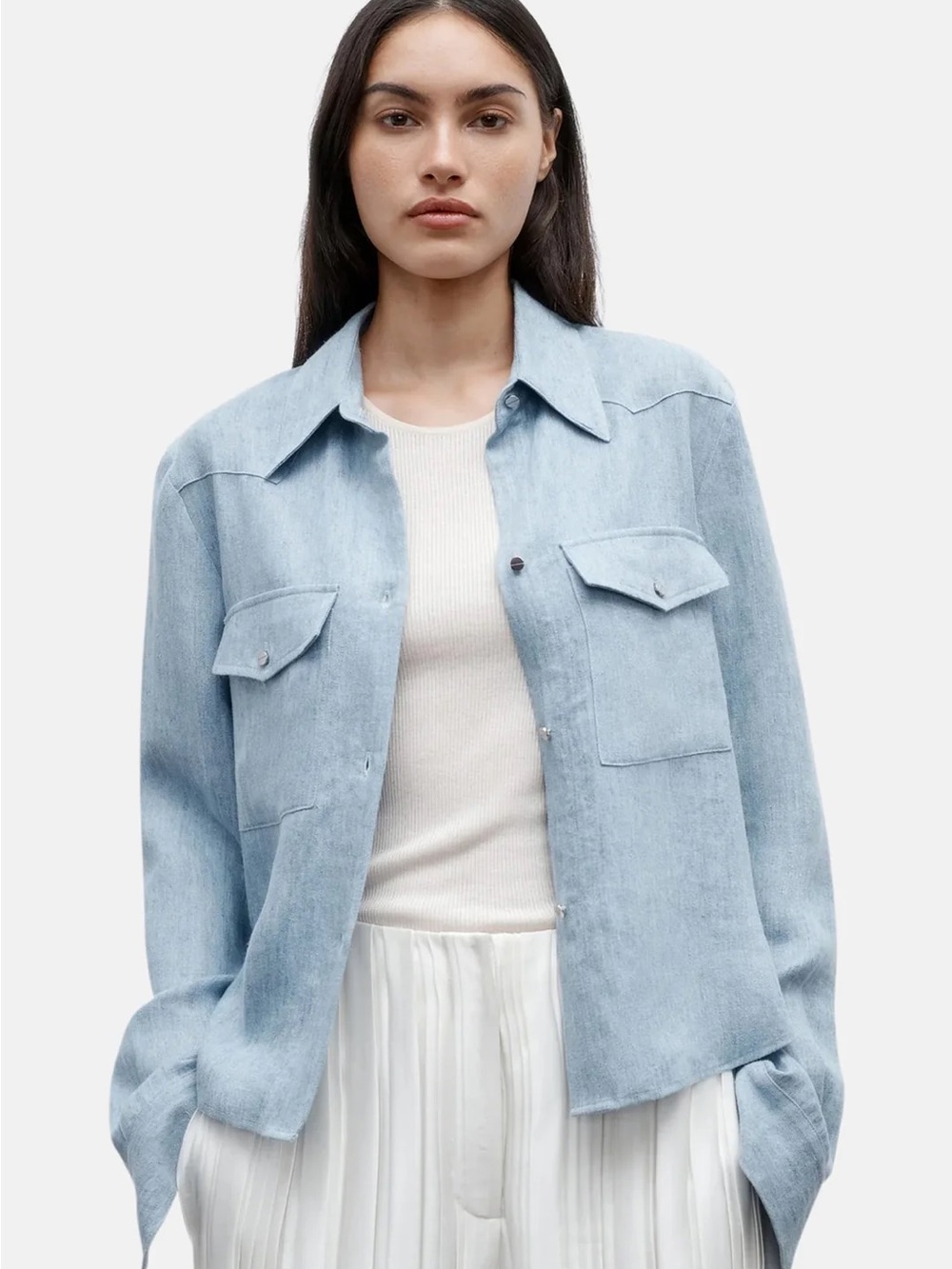 TWP Carter Shirt in Hemp Denim